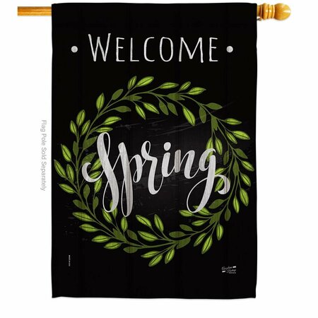 PATIO TRASERO Spring Wreath Floral Double-Sided Garden Decorative House Flag, Multi Color PA3910319